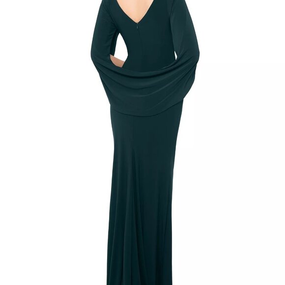 Betsy & Adam Womens Drape Back Zipper Gown Dress Forest Green Size 8 NWT - Picture 3 of 6